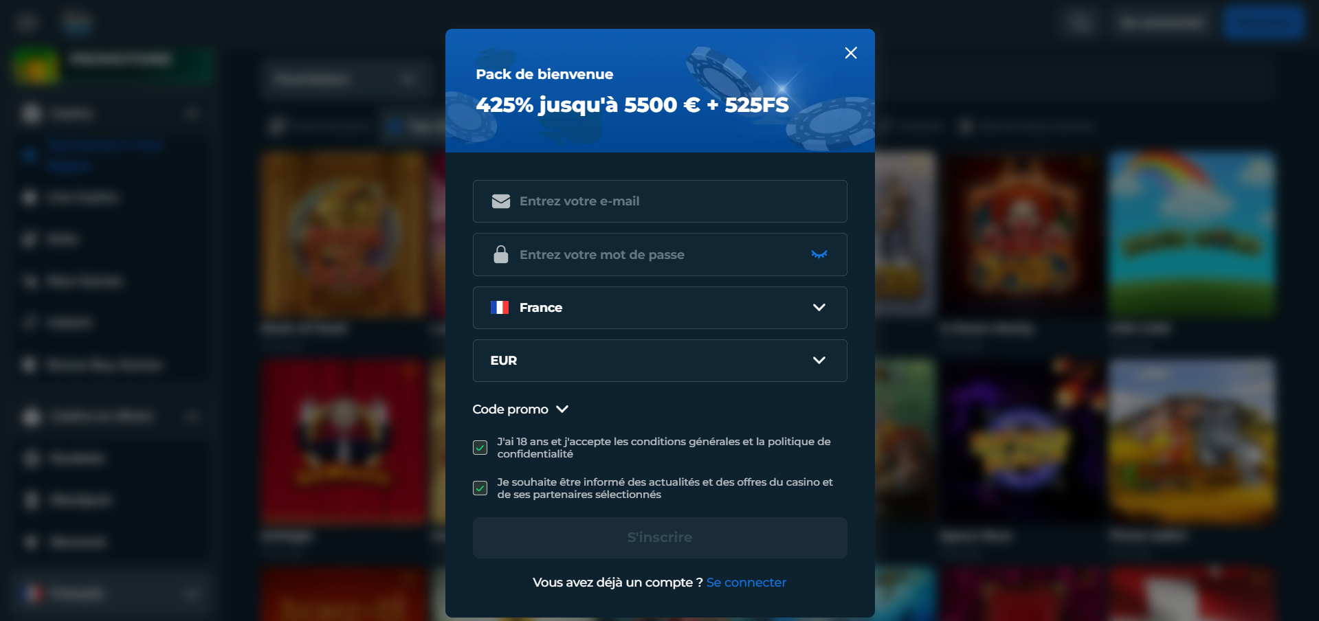 Inscription sur Rollyspin